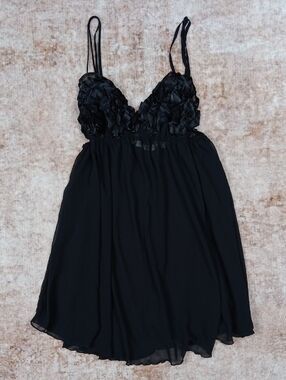 Victoria's Secret Babydoll Lingerie Top Black Size Small